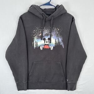 Disney x American Eagle Mickey Mouse Gray Black Hoodie Super Soft Size Large